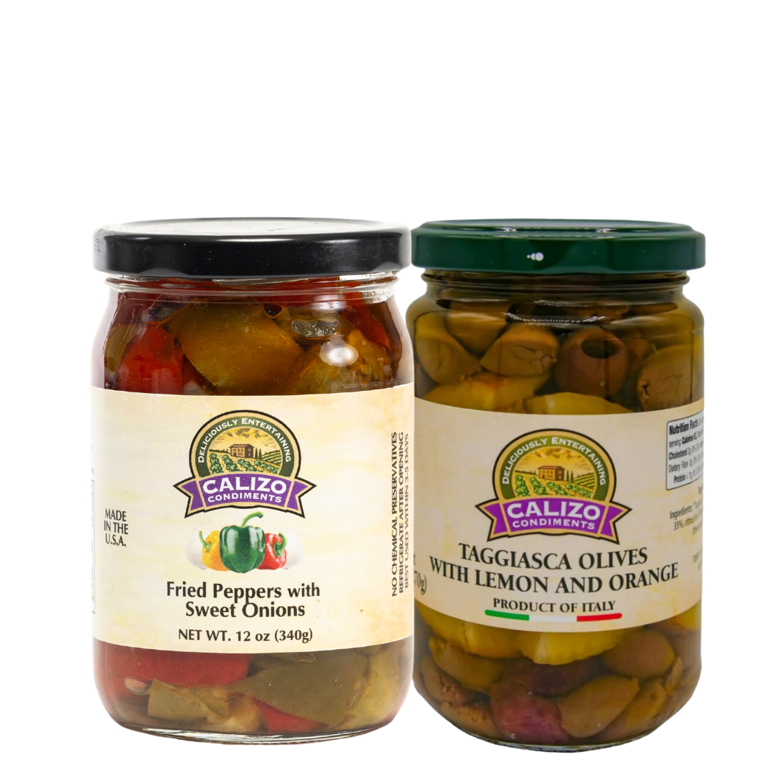 Bundle: Fried Peppers & Onions + Taggiasca Olives With Lemon And Orange